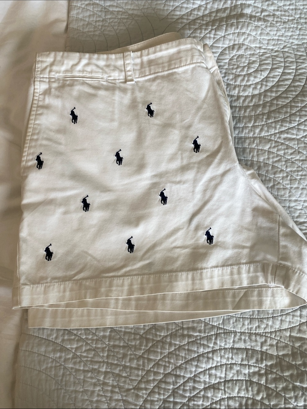 Ralph Lauren sz 12 White Shorts with Navy Polo Embroidery